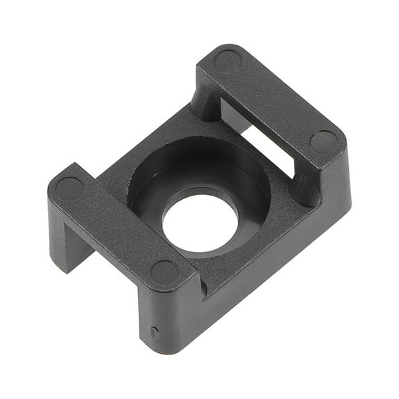 Cable Tie Base Saddle Type Mount Wire Holder Permanently Anchor To Wall Desk 23x16x10mm Black 50 pcs