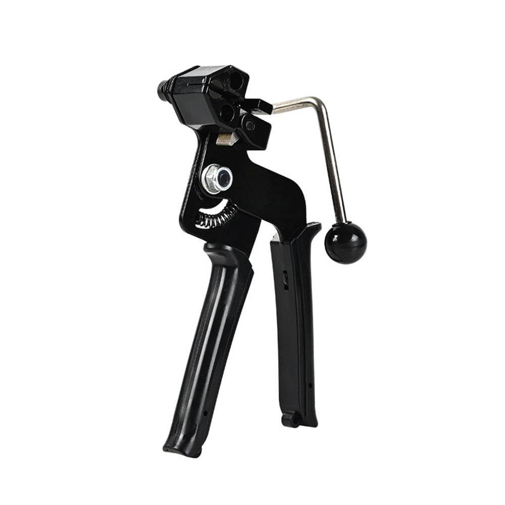 Cable Tie Gun, Stainless Steel Zip Tie Tightener Wrap Tool, Self-locking Zip Ties Tool, Cable Tie Fasten and Cut for Nylon Plastic Steel Cable Ties Black One-handed operation