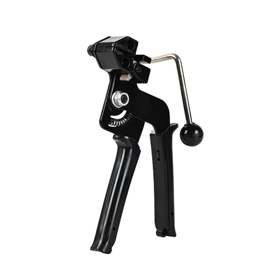 Cable Tie Gun, Stainless Steel Zip Tie Tightener Wrap Tool, Self-locking Zip Ties Tool, Cable Tie Fasten and Cut for Nylon Plastic Steel Cable Ties Black One-handed operation