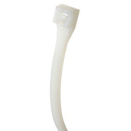 Cable Tie, White, Nylon, 8-In., 20-Pk.