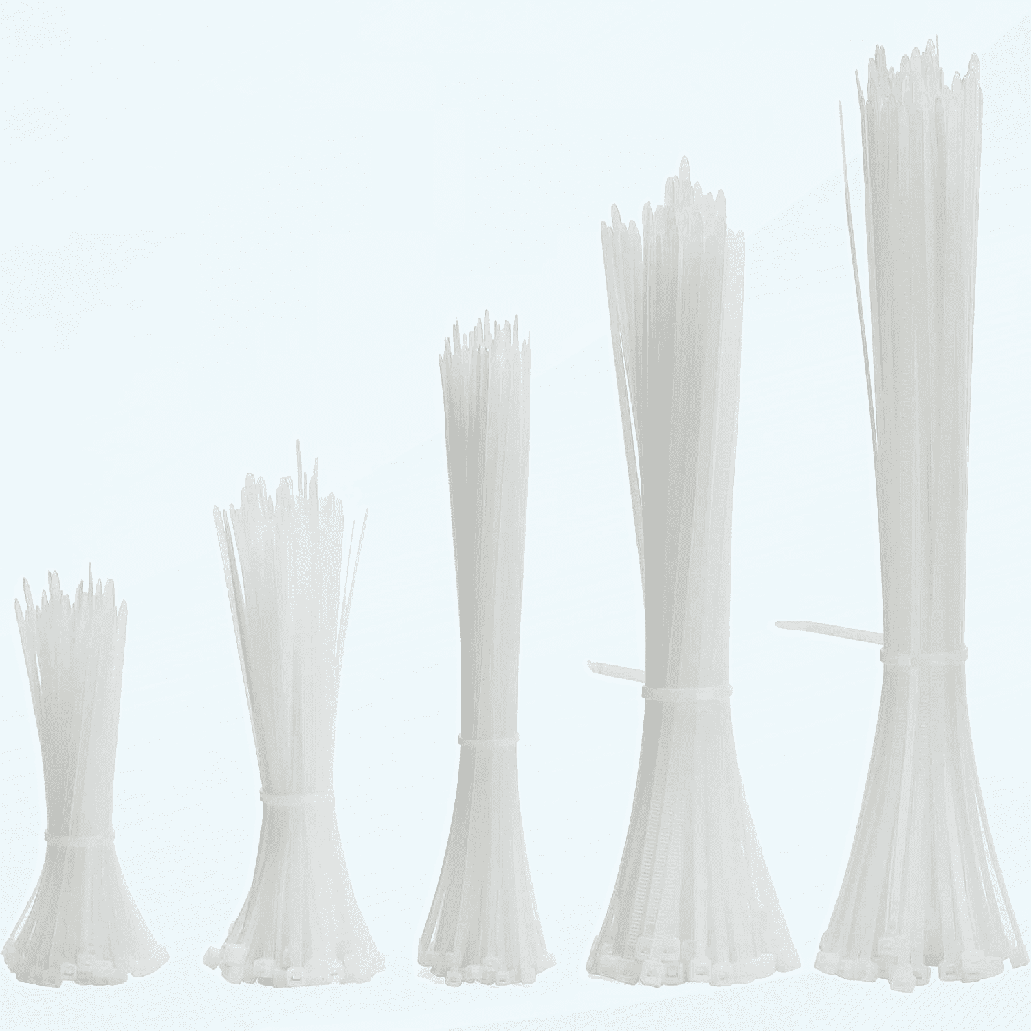 Cable Ties 500 Pack Plastic Zip Ties Heavy Duty Tie Wraps Self Locking Small Nylon Zip Tiesfor Home, Office, Garden, Assorted in Sizes 100mm, 150mm, 200mm, 250mm (Size1, White)