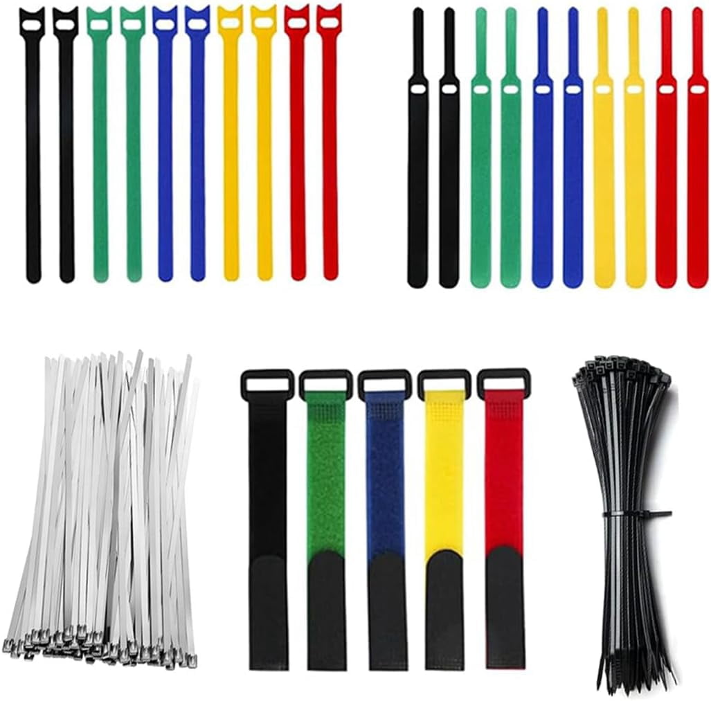 Stalwart 8 In. Reusable Cable Management Ties In Multi-Color (Set Of 30...