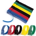 thumbnail image 1 of Cable Ties Reusable 120PCS Adjustable 6 Inch Cord Ties Fastening Wire Straps Cable Organizer Wire Ties Hook Loop Cable Management Cord Organizer for Electronics Home Office PC TV Organizing (5 Colors), 1 of 5