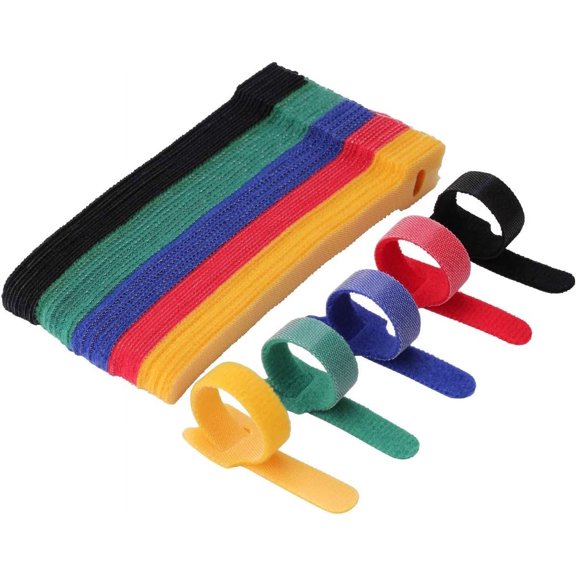 Cable Ties Reusable - Cable Straps Multi-Purpose Tie Wraps Fastening Straps Used for Headphones Phones Electronics PC Wire Cable Tidy Management - 5 Color
