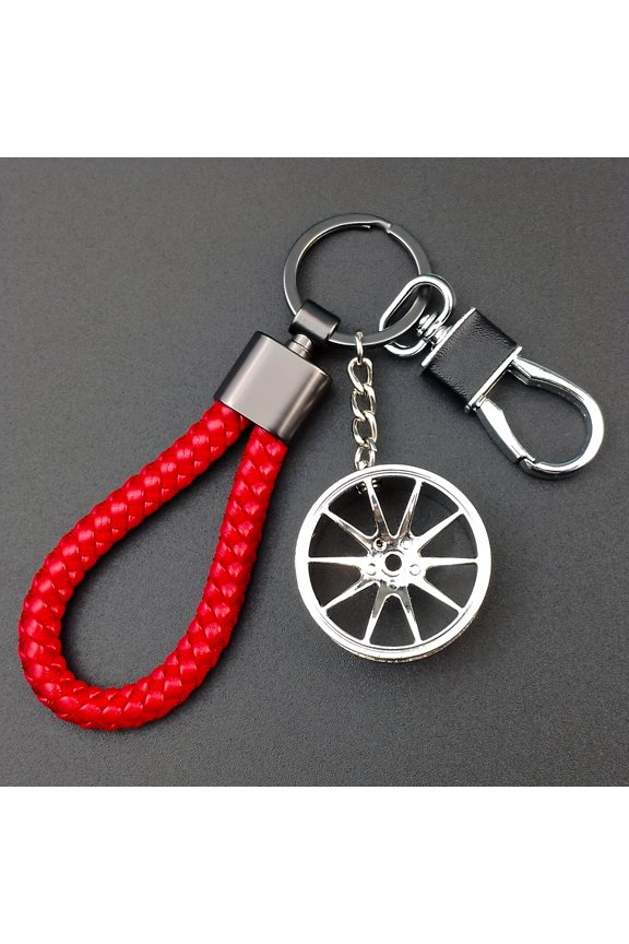 Cable Tire Wheel Keychain Compatible for - 37mm Wheel Hub Car Key Accessory, Durable Vehicle Upgrade Gift for Drivers, Car Enthusiast Accessory