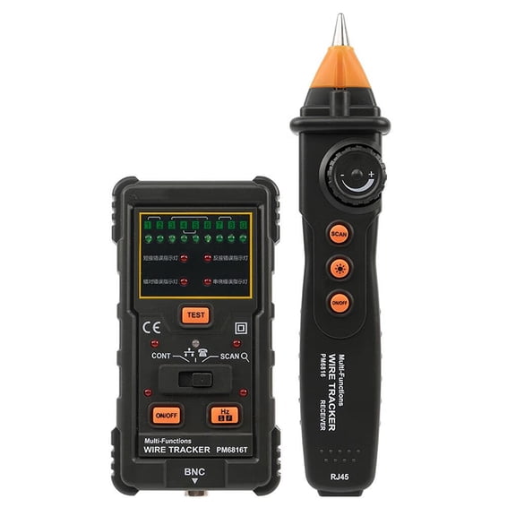 Cable Tracker with Flashlight Function High Precision Line Finder Multifunctional Wire Tester for Network Cable Telephone Line Detection Continuity Checking