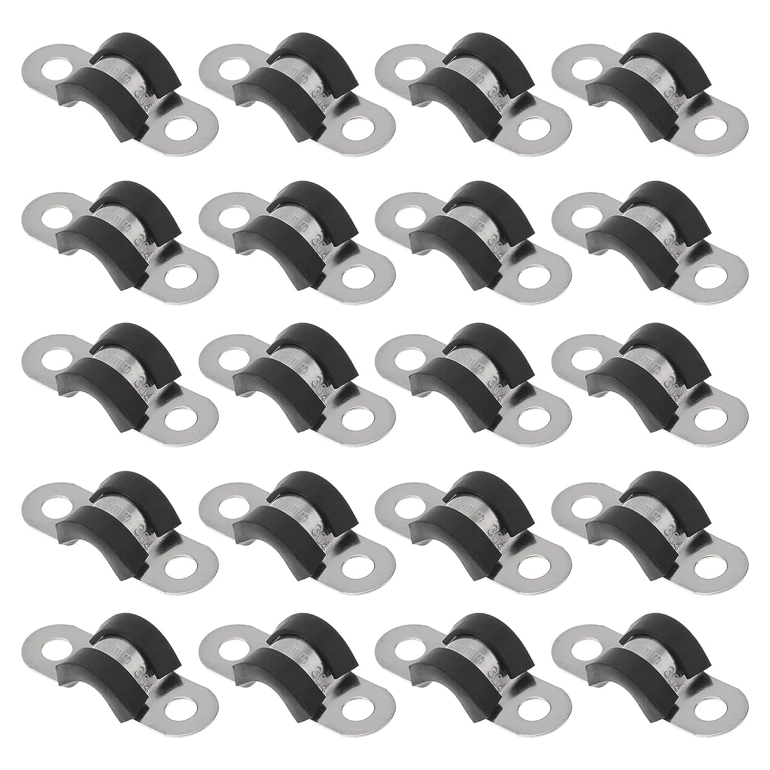 Cable Tube Clips 20 Pcs Rubber Pipe Strap Rubber Cushioned Insulated