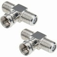 Set De Conectores F Dorados - 10 Conectores Macho Y 5 Hembra Para Cable SAT, TV Y HDTV