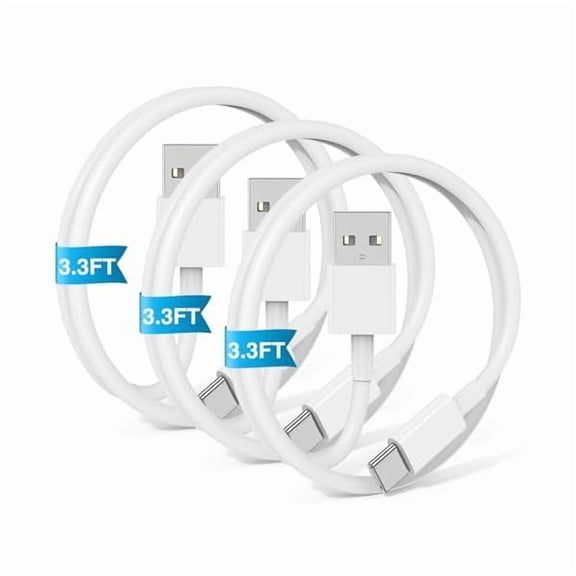 Quyaojz Cable USB to USB C Cable for iPhone 16 15 Pro Plus Pro Max3-Pack 3.3FT USB A to USB C Cable for iPad Pro/Air/Minifor Samsung S24/S23/S22/S21for MacBook Pro/Air and More