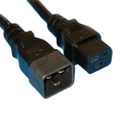Cable Wholesale 10W3-41210 10 ft. C20 to C19 Power Extension Cord - 12 AWG by 3C & 20 A - Black