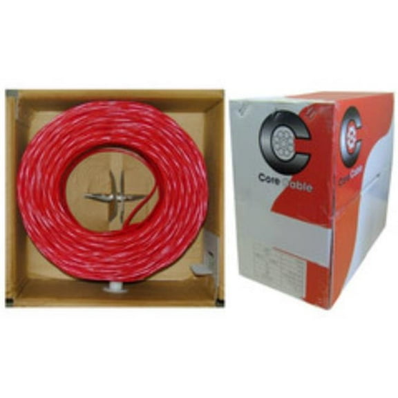 Cable Wholesale  1000 ft 18AWG 2C Fire Alarm & Security Cable - Solid - FPLR - Pullbox - Red