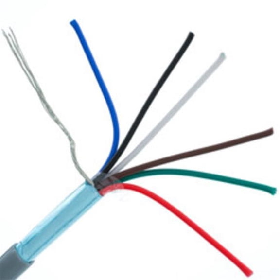 Cable Wholesale  1000 ft. 18AWG & 6C Shielded Security & Alarm Wire - Stranded - CM - Gray