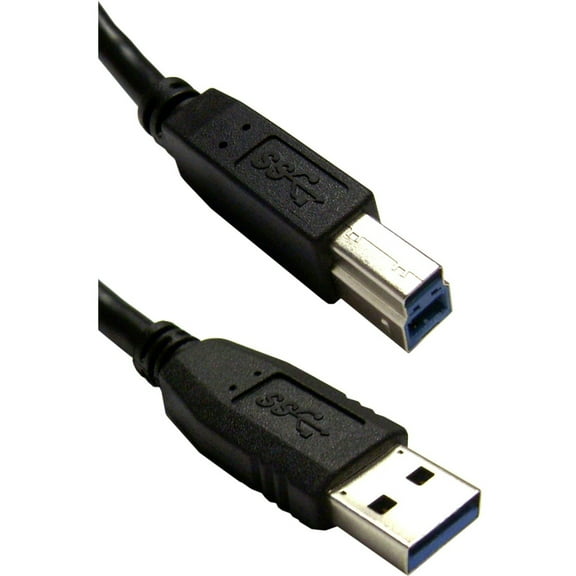 3 feet USB 3.0 Printer/Device Cable, Black, Type A Male/Type B Male Plug, A Male to B Male Super Speed USB Cable, USB 3.0 to Type B Cable, Type B Printer Cable, CableWholesale