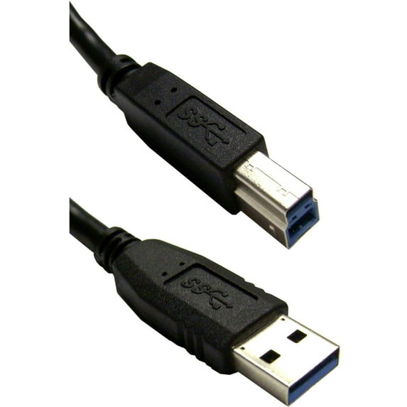Cable Wholesale 10U3-02206BK Black USB 3.0 Cable, Type A Male to B Male - 6 ft.