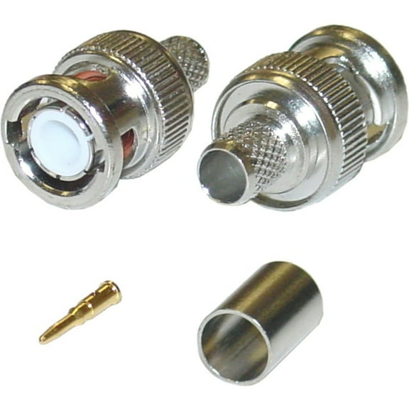 Cable Wholesale 200-141 BNC Male Crimp Connector for RG6 - 3 Piece