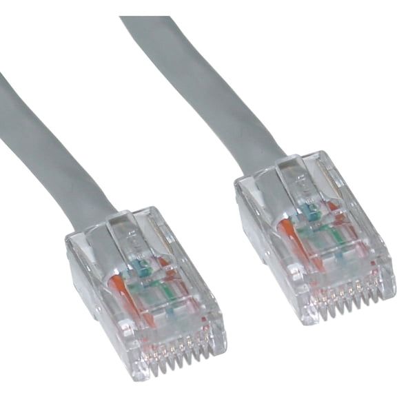Cat5e Ethernet Cable, 24AWG Network Cable with RJ45 Gold Plated Connector, 4 pair Stranded Bare Copper, Bootless Unshielded Twisted Pair (UTP) Internet Patch Cable, 3 Foot, Gray, CableWholesale