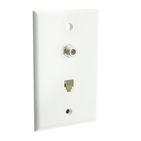 Cable Wholesale 301-3K-W 3 Port Single Gang Keystone Wall Plate - White