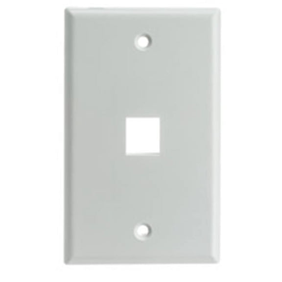 Cable Wholesale 301-6K-W 6 Port Keystone Wall Plate, Single Gang - White