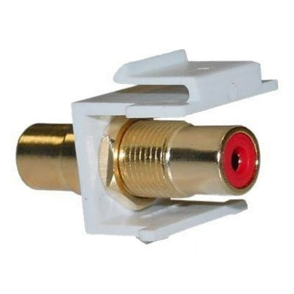 Cable Wholesale 324-120WR White RCA Coupler Keystone Inserts - Red RCA Female