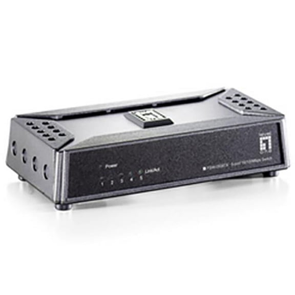 Cable Wholesale 5 Port 10 by 100 Auto-Negotiation Fast Ethernet Switch - Black with Red Trim