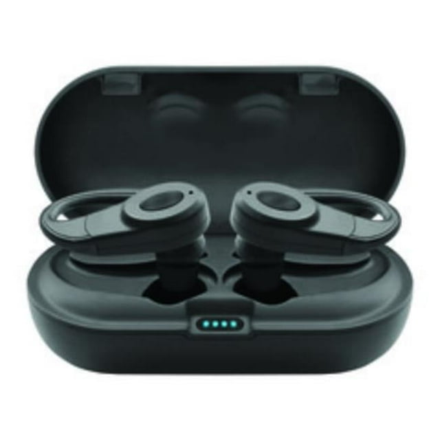 Cable Wholesale  Bluetooth Wireless Earbuds with Charging Case - Over the Ear Clip - Black