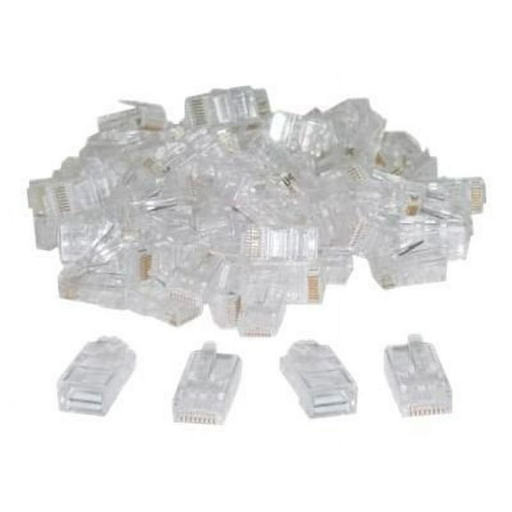 Cable Wholesale Cat5 RJ45 Crimp Connectors for Solid and Stranded Cable- 8P8C- 100 Pieces (not for data network)
