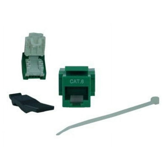 Cable Wholesale Cat6 Keystone Jack, Green, Toolless, RJ45 Female