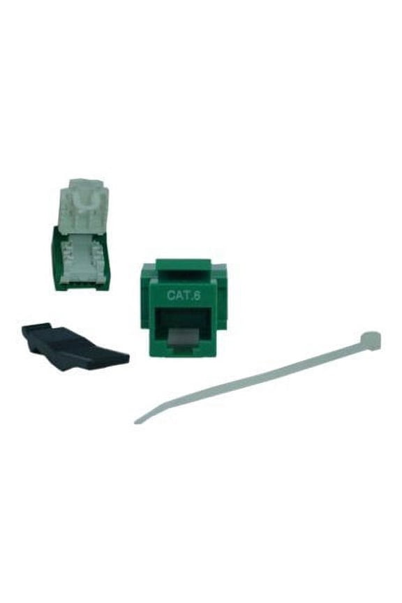 Cable Wholesale Cat6 Keystone Jack, Green, Toolless, RJ45 Female