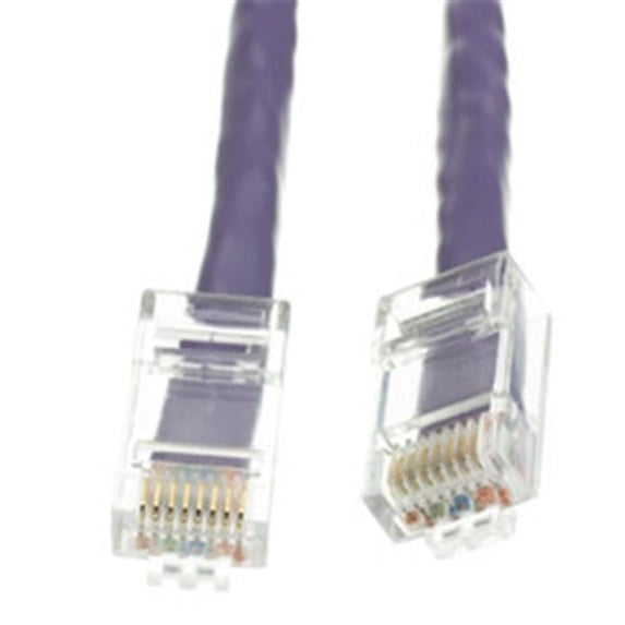 10 foot Cat6 Purple Ethernet Patch Cable, Bootless, 24AWG Network Cable with RJ45 Gold Plated Connector, 4 pair Stranded Bare Copper, Unshielded Twisted Pair (UTP) Internet Patch Cable, CableWholesale