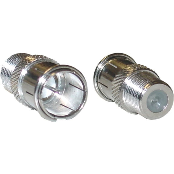Cable Wholesale 200-103 F-Pin Coaxial Quick Connect Adapter, Threaded F-Pin Female to Quick F-Pin Male