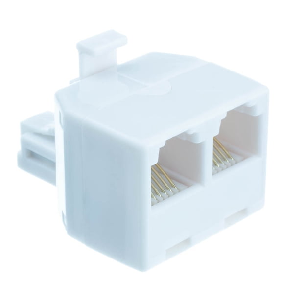 Cable Wholesale PA-6P6C-ST RJ11 & RJ12 Male to two RJ11 - RJ12 Female, Phone Splitter Straight