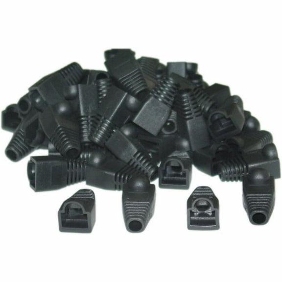 Cable Wholesale RJ45 Strain Relief Boots- Black- 50 Pieces Per Bag