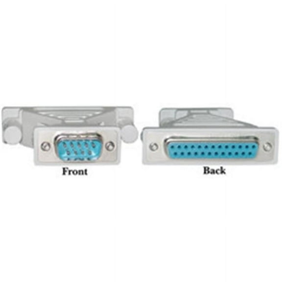 Cable Wholesale Serial / AT Modem Adapter- DB9 Male to DB25 Female