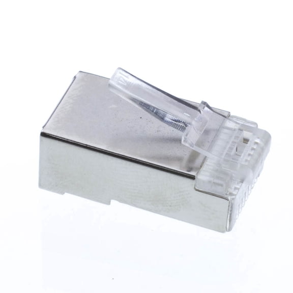 Cable Wholesale Shielded Cat5e RJ45 Crimp Connectors for Solid and Stranded Cable- 8P8C- 50 Pieces