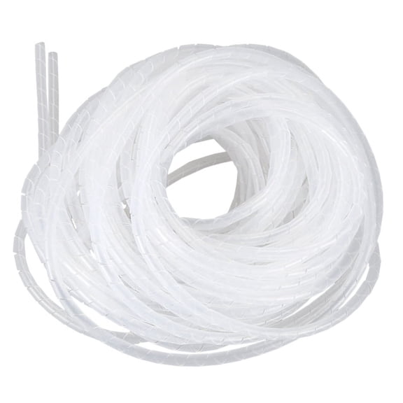 Cable Wire Organizer Manager Spiral Wrap Band 6mm Dia 15M Length White,1 x Wire Spiral Wrap,White