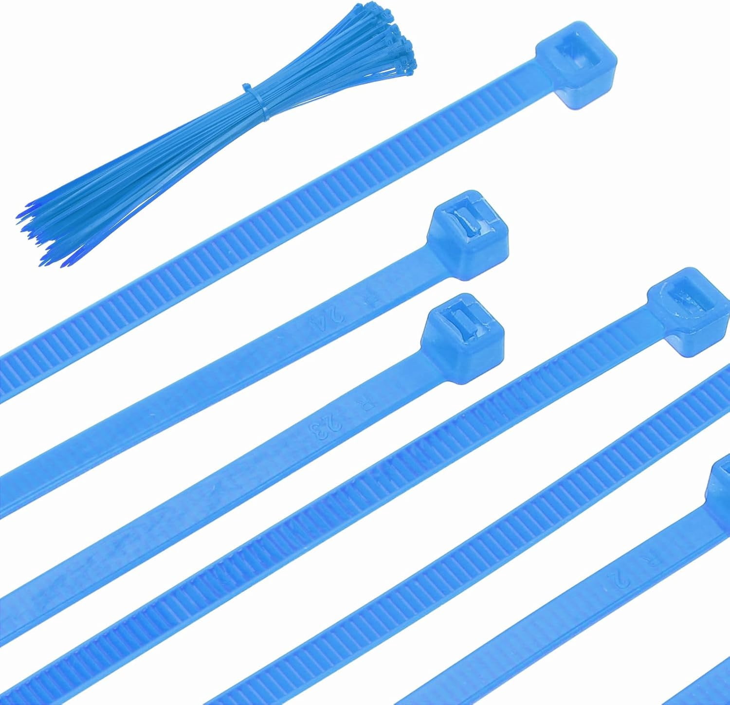 500 Pack 16 Inch White Cable Zip Ties - Heavy Duty Nylon Cord Organizers For Home, Office & Garden