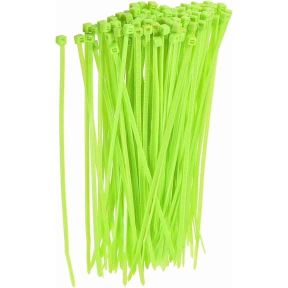 Cable Zip Ties Nylon Wraps, [for Home, Garage and Daily Use] - 6x0.1 Inch/Fluorescent Green / 100Pcs