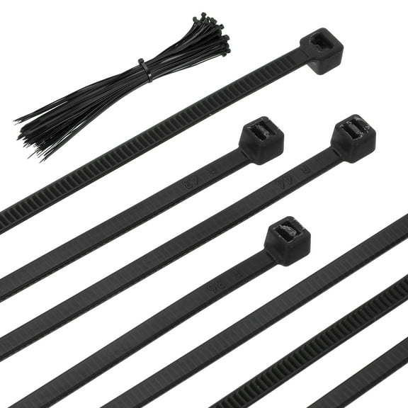 Cable Zip Ties Self-Locking Nylon Wire Tie Wraps Heavy Duty Cord Management Black 12 Inch