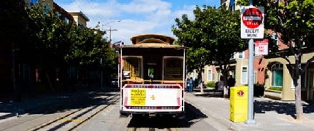 Cable car on a track on the street San Francisco San Francisco Bay California USA Canvas Art - Panoramic Images (30 x 13)