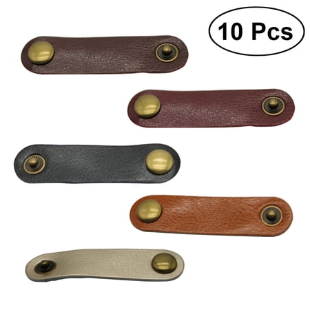 Cable management Leather USB Cord Organizer Data Cable Keeper Charging Cable Wrapper with Snap Button (Mixed Delivery)