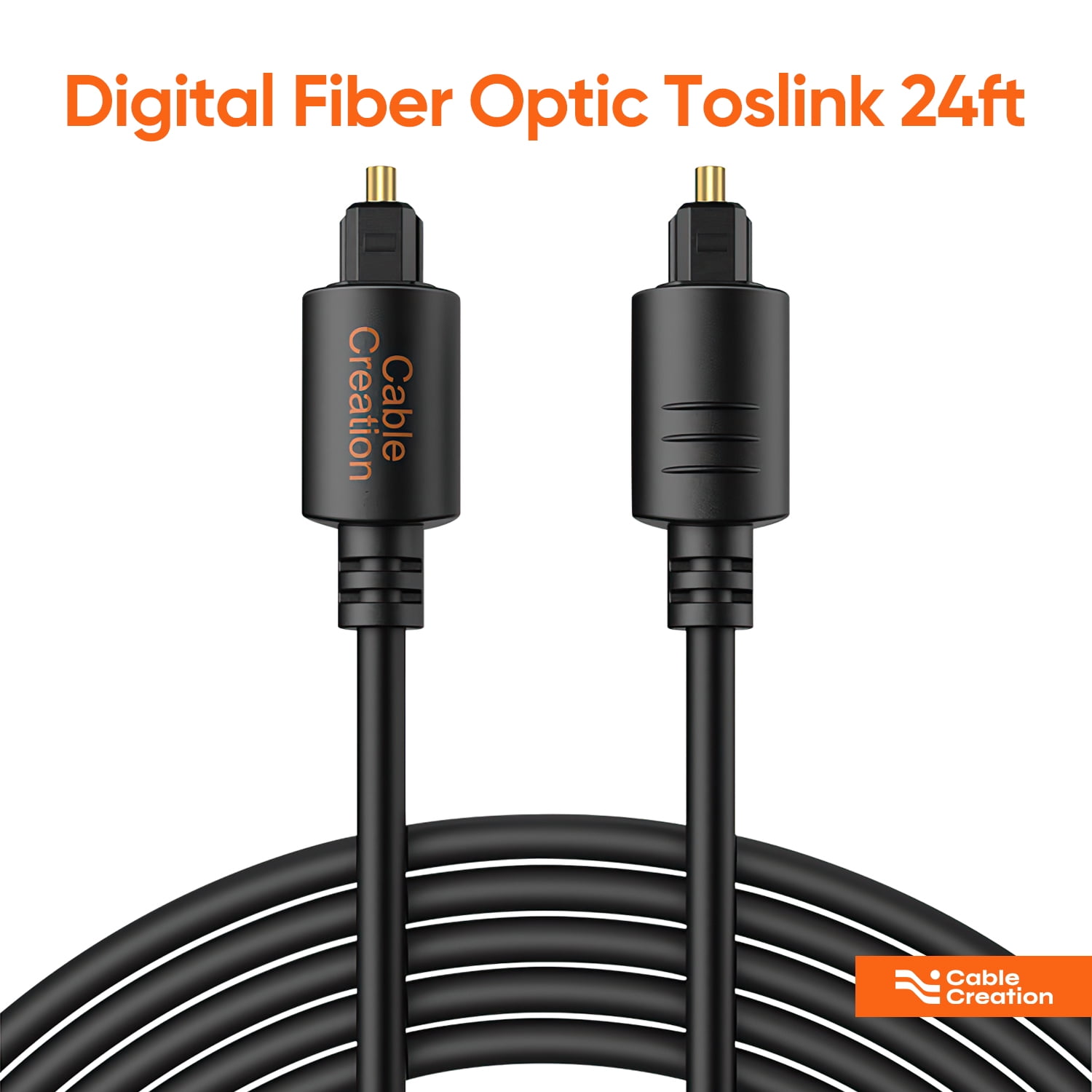 CableCreation Câble Toslink à Fibre Optique Numérique 24FT Plaqué Or pour Home  Cinéma, Barre de Son, TV, PS4, Xbox, VD/CD 