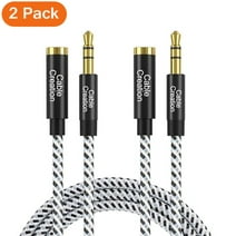 CableCreation 3.5mm Audio Male to Female Extension Stereo TRS Cable 2-Pack 3 Feet