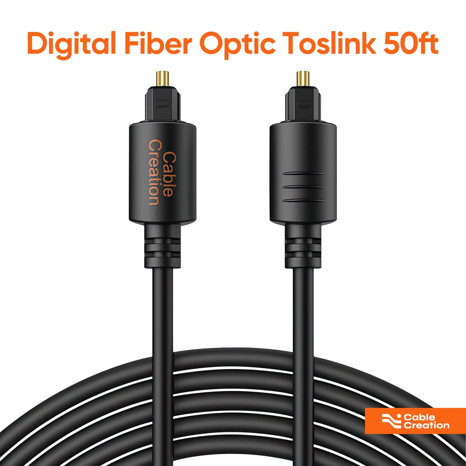 CableCreation 24ft Digital Optical Audio Toslink Cable,S/PDIF Fiber Optic  Cable,Fiber Optic Digital Audio slim Cable for Sound Bar TV, PS4, Xbox,  Playstation 
