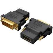 CableCreation DVI to HDMI Adapter,2-Pack Bi-Directional DVI Male to HDMI Female Converter, Support 1080P, 3D for PS3,PS4,TV Box,Blu-ray,Projector,HDTV