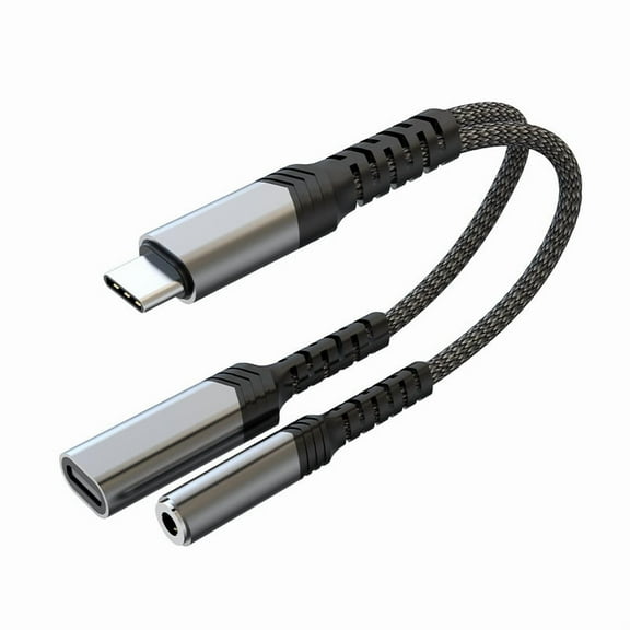 CableCreation USB C to 3.5mm Headphone and Charger Adapter with PD 100W 60W Fast Charging, USB C to Audio Jack Type C to Aux Cord for iPhone 16 15, Galaxy S24/S23/S22 Ultra , iPad Pro/Air, Pixel 9/8