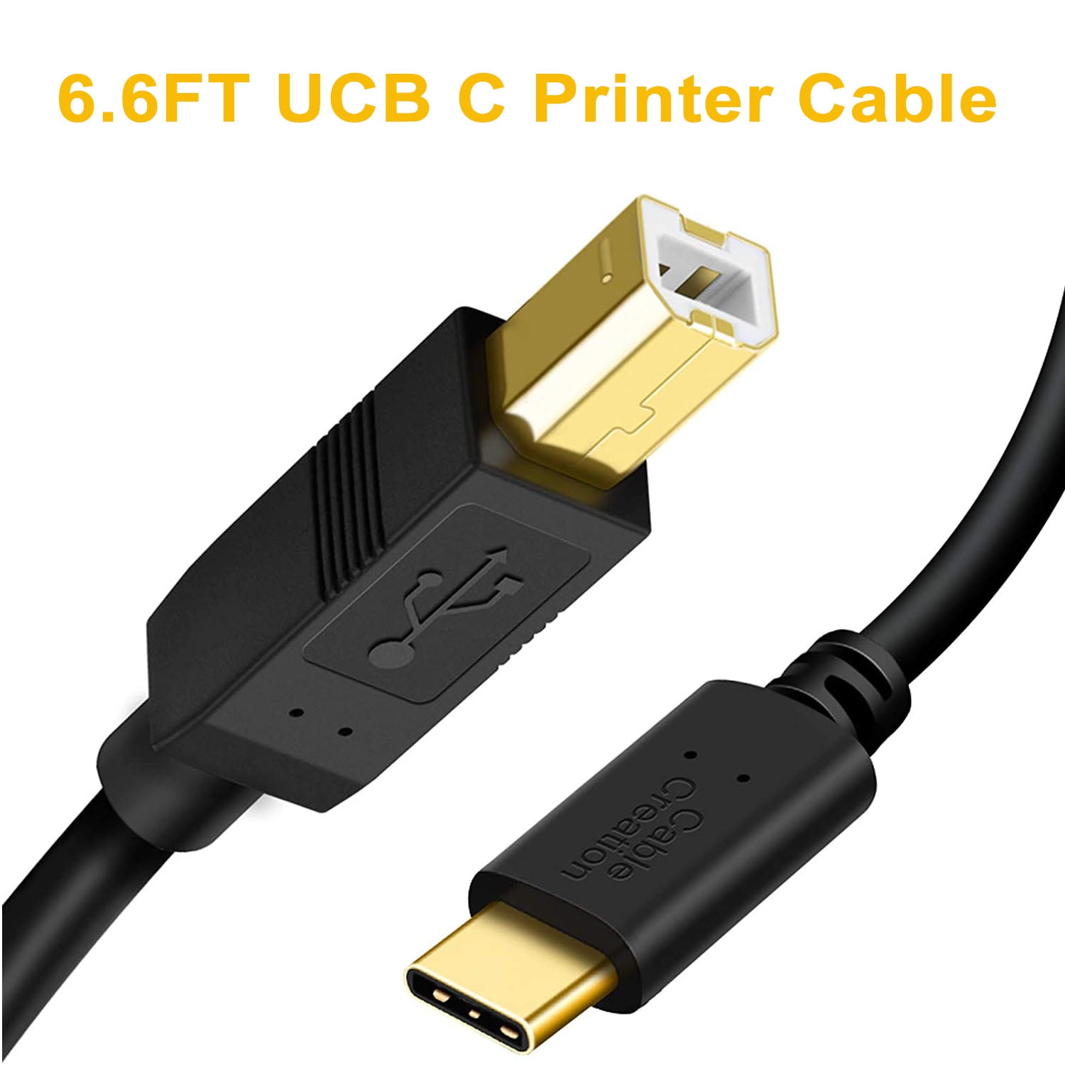Har lært udrydde Metafor CableCreation USB Printer Cable 6.6ft, USB 2.0 A to B Digital Piano Cord  for Yamaha, HP, Cannon, Brother, Dell, Xerox, Samsung - Walmart.com