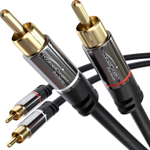 CableDirect 3ft RCA/Phono Cable, 2 2 Plugs, Stereo Audio Cable, Practically Break-Proof & Flawless Sound Quality (coaxial, subwoofer/amp/HiFi & Home Cinema/Blu-ray, Analog & Digital)
