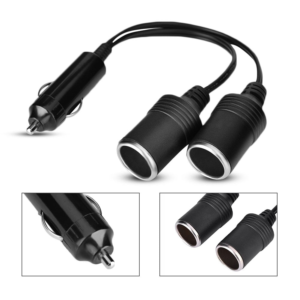 CableVantage 12V Double Power Dual Car Cigarette Lighter Socket Plug Adaptor Charger Splitter