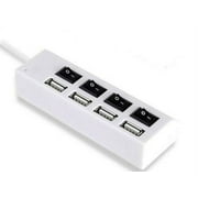 CableVantage 4-Port USB 2.0 Multi Charger Hub High Speed Adapter ON/OFF Switch Laptop/PC