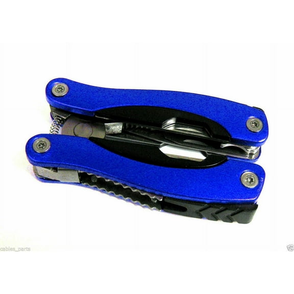 CableVantage 9in1 Outdoor Survival Stainless Steel Multi Tool Plier Portable Camping Kit Blue